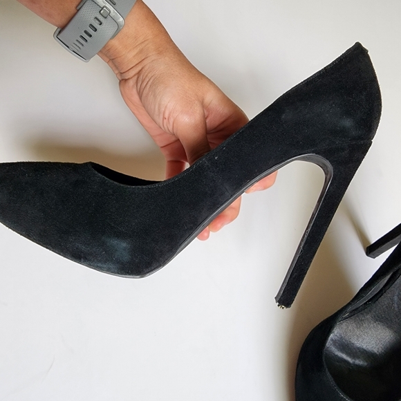 Jeffrey Campbell Black Suede Platform Pumps size 8.5 - Picture 7 of 7